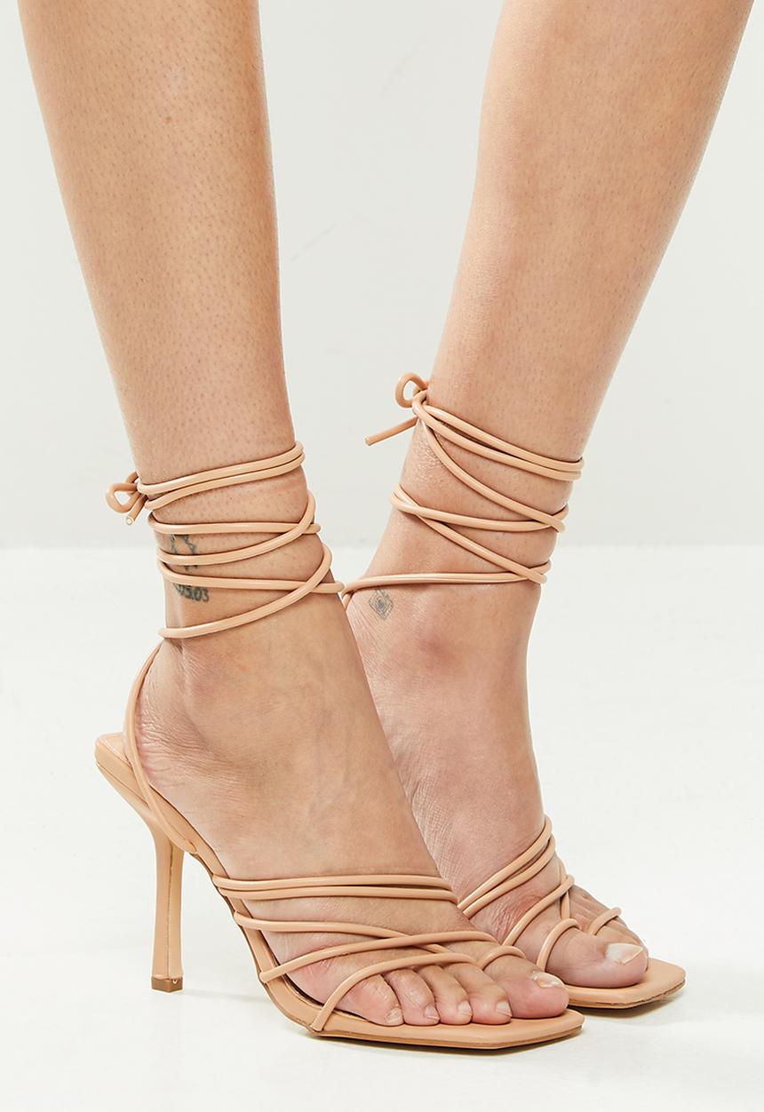 Public Desire - Haute lace up strappy heel - beige 