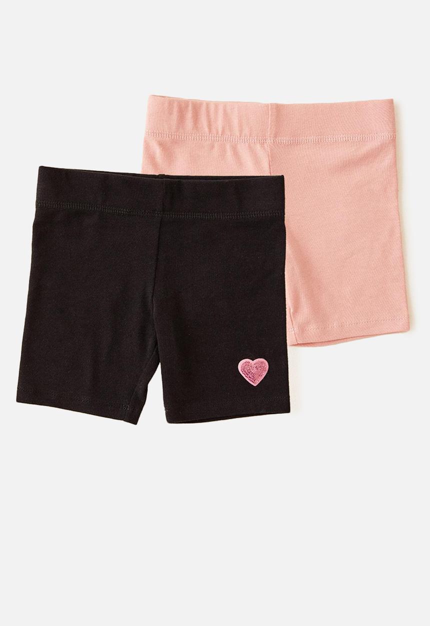 Flyersunion - 2 pack biker short - black & pink