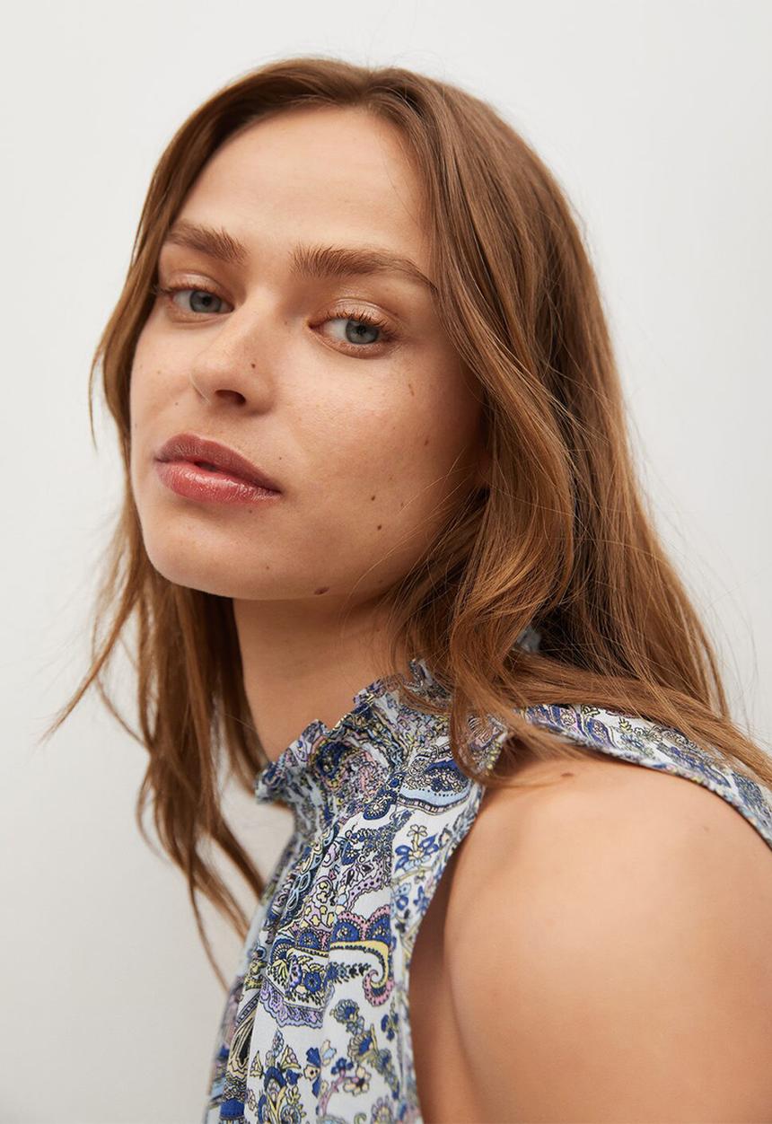 MANGO - Top quentin - light pastel blue