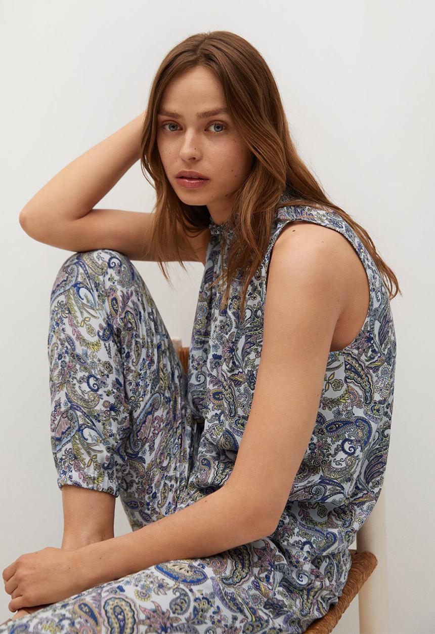 MANGO - Top quentin - light pastel blue