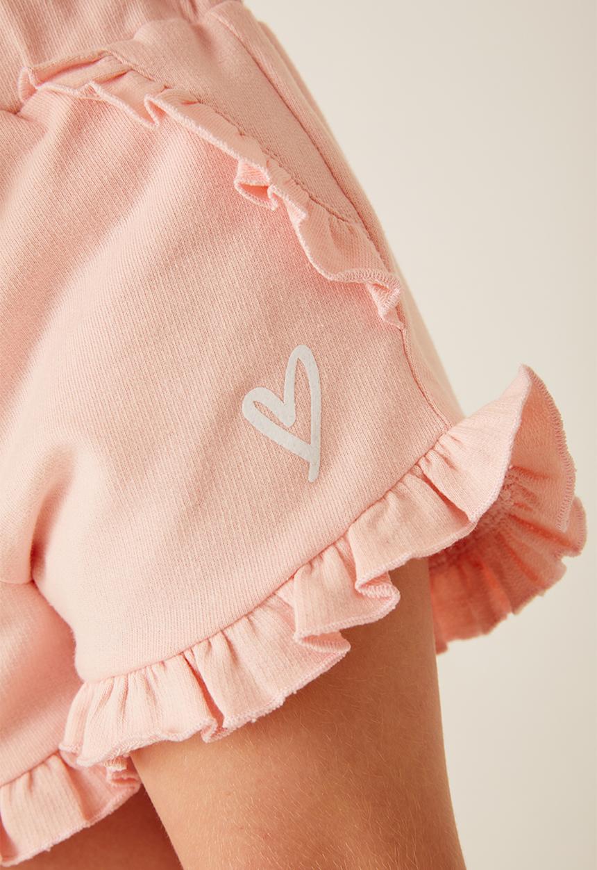 Flyersunion - Frill fleece short - peach