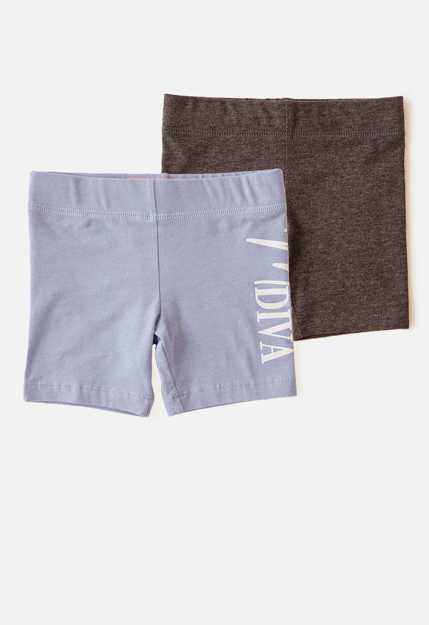 Flyersunion - 2 pack biker short - charcoal & blue