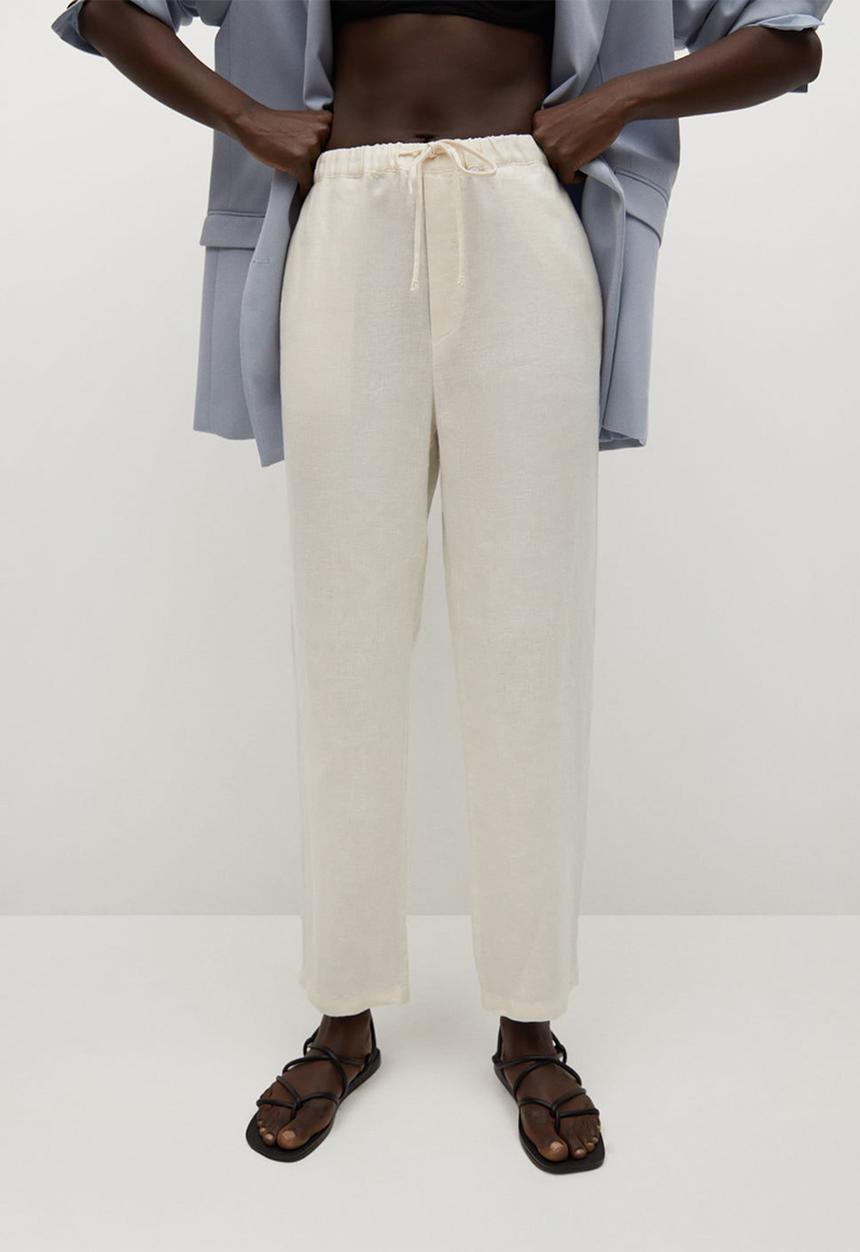 MANGO - Trousers linen - natural