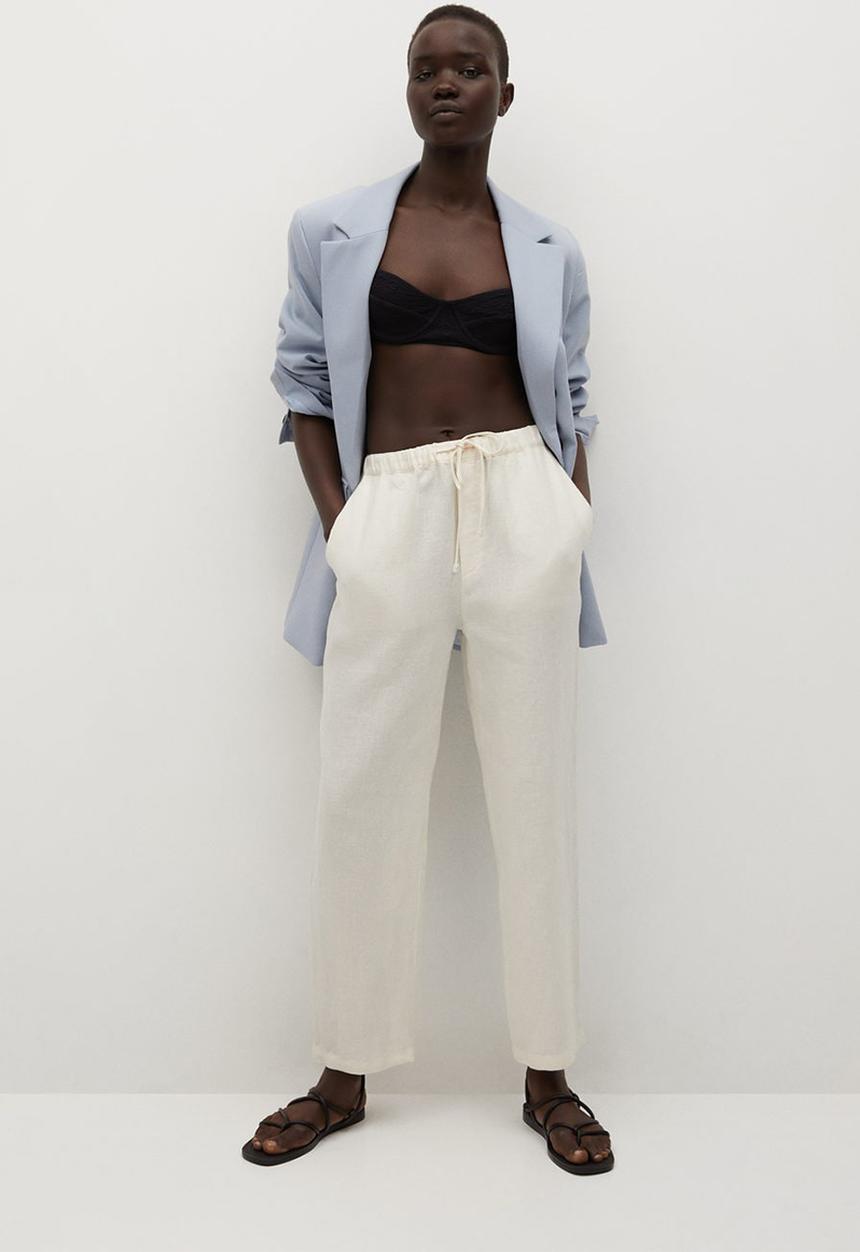 MANGO - Trousers linen - natural