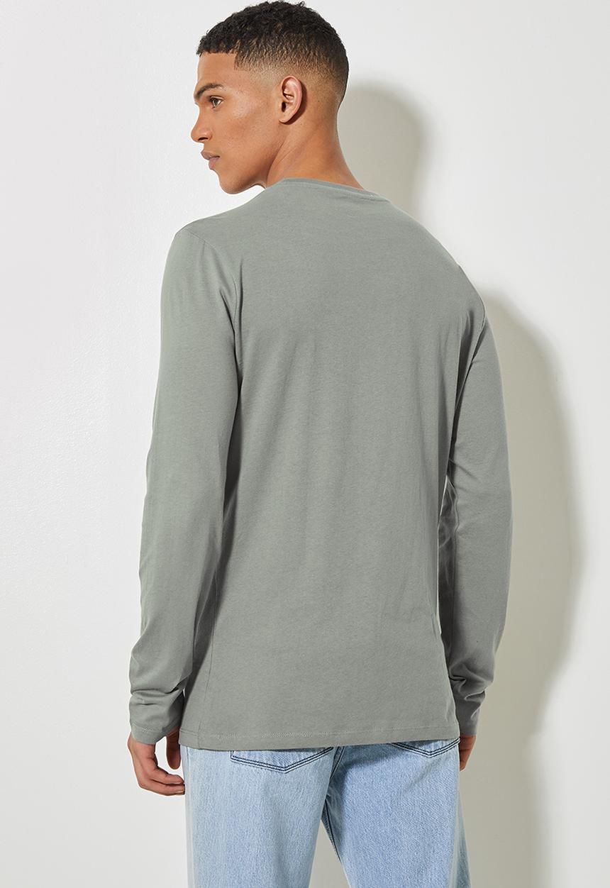 Superbalist - Nate long sleeve crew neck tee - mid grey 