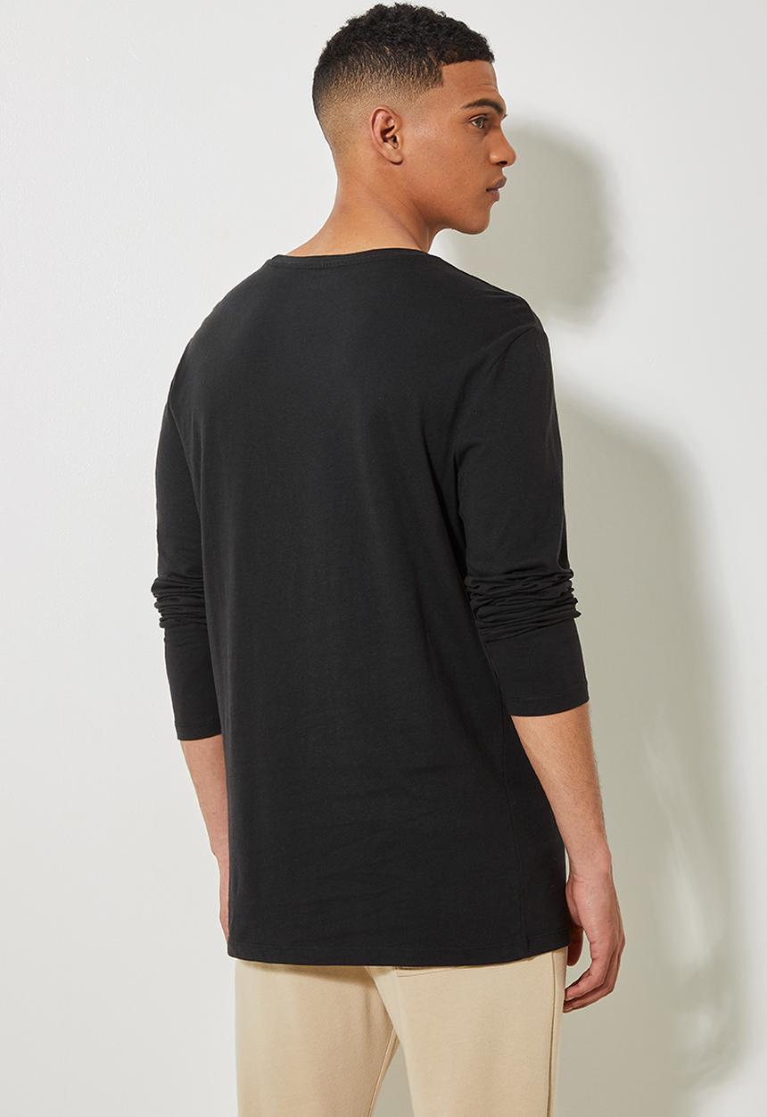 Superbalist - Nate long sleeve crew neck tee - black 
