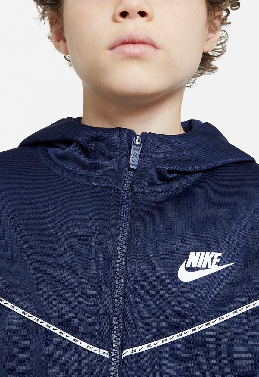 Nike - B nsw repeat pk fz hoodie - navy & white