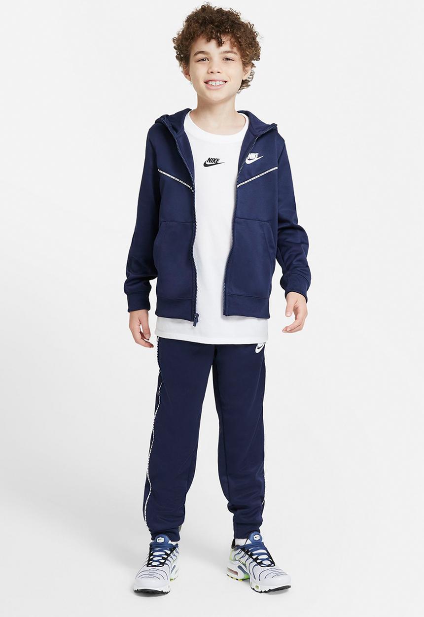 Nike - B nsw repeat pk fz hoodie - navy & white