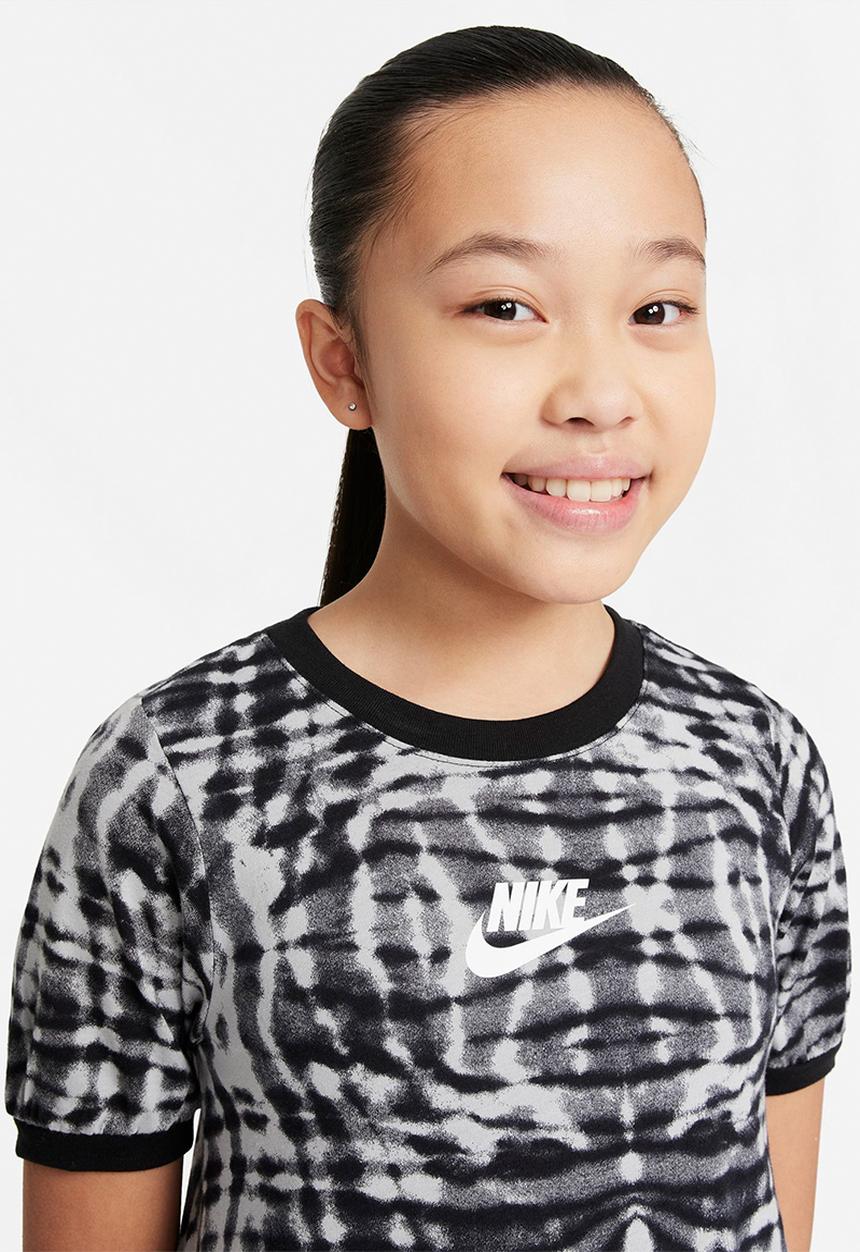 Nike - G nsw aop ss dress - black & white