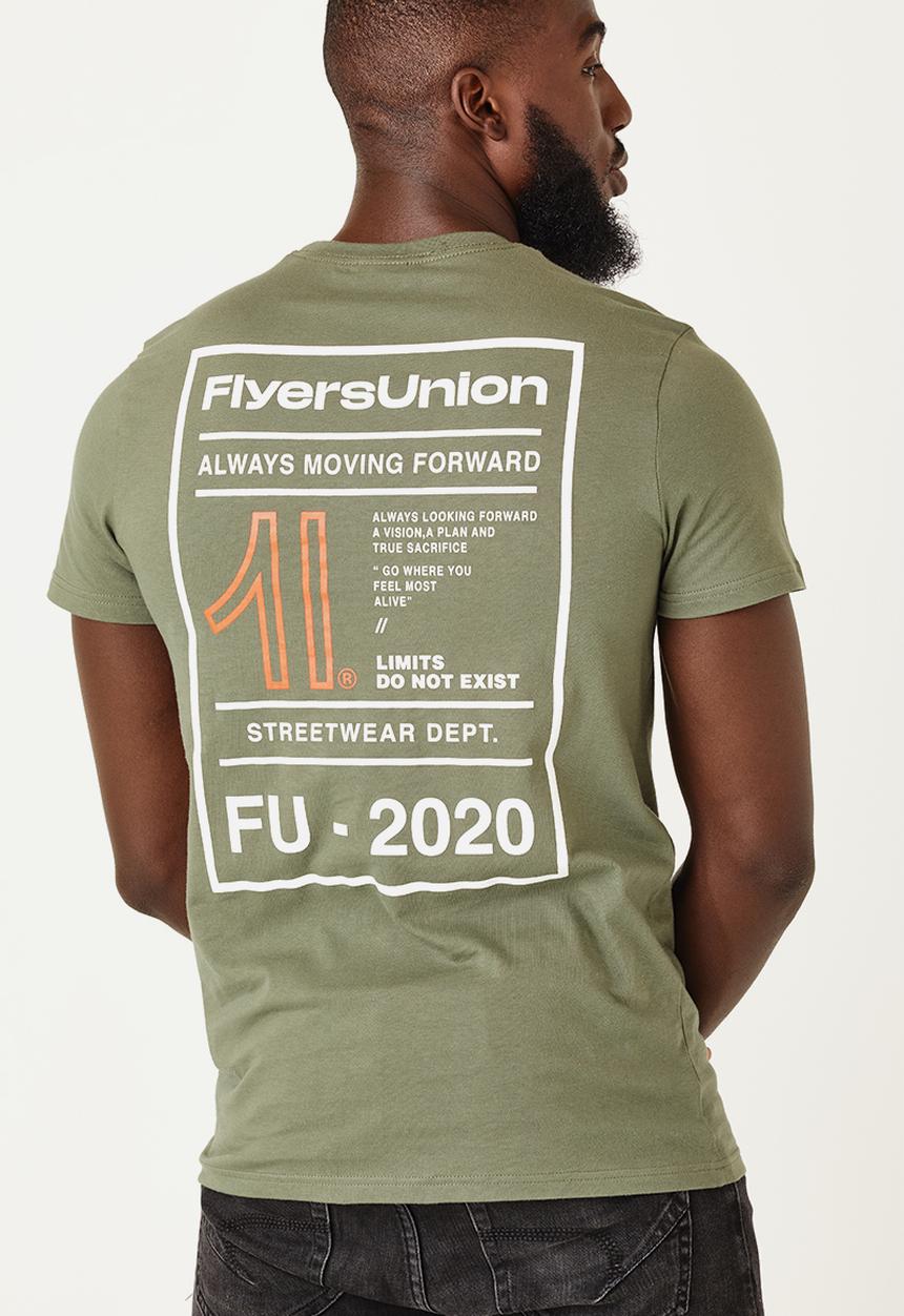 Flyersunion - Regular printed tee - olive