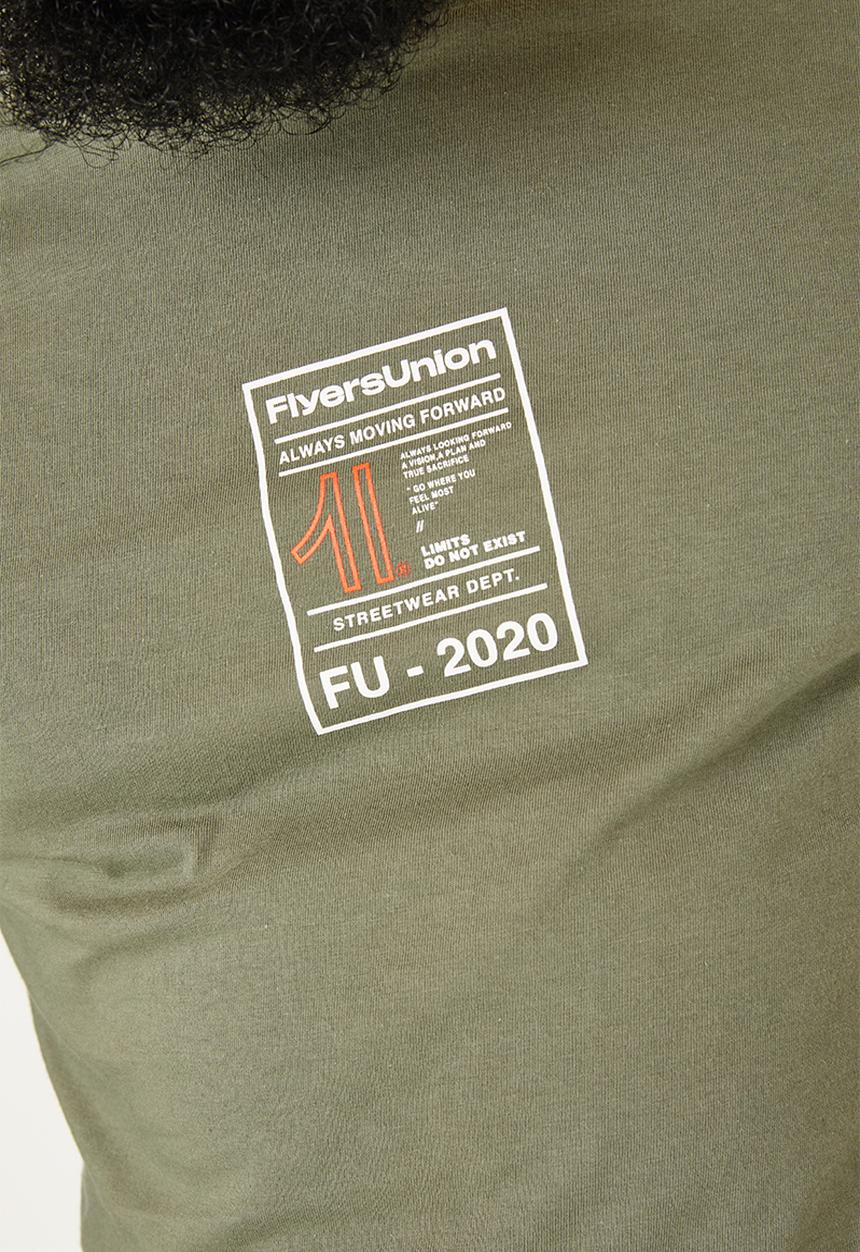 Flyersunion - Regular printed tee - olive