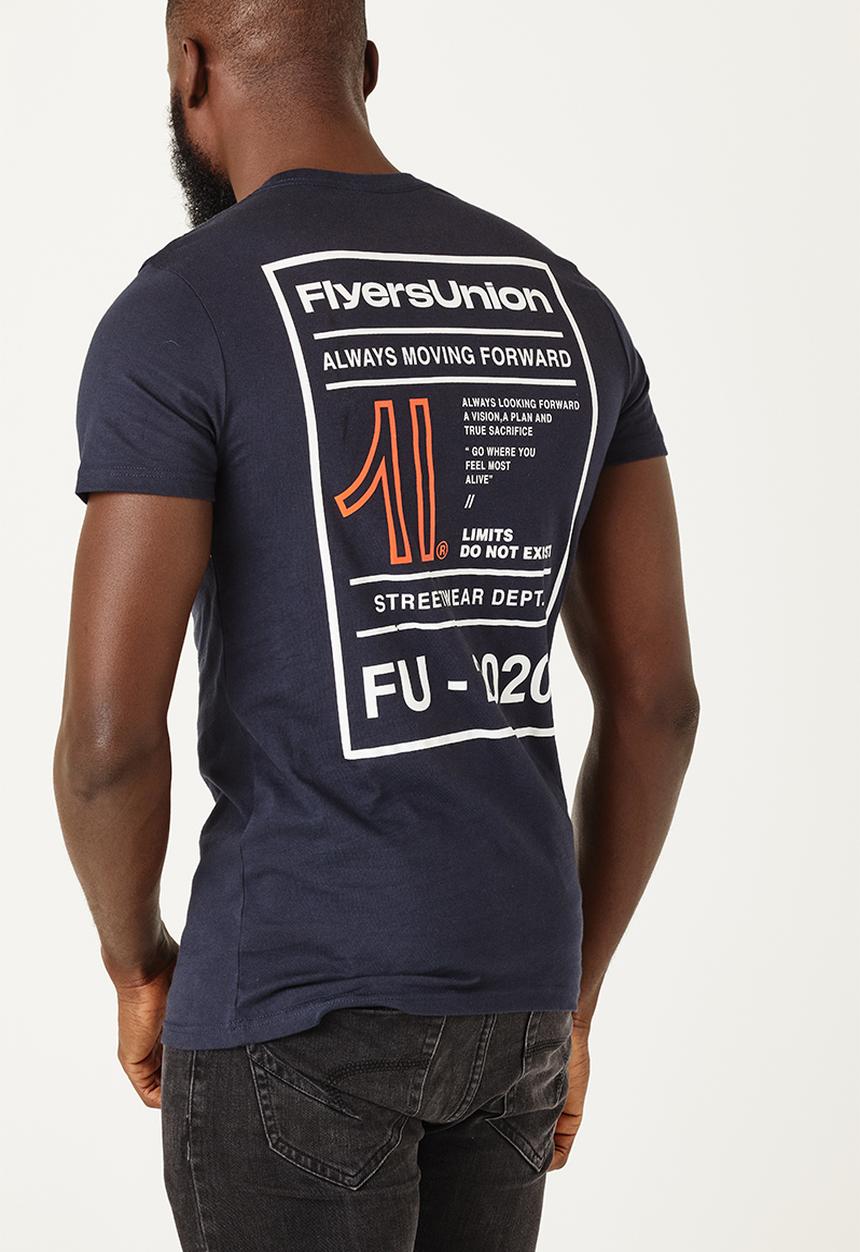 Flyersunion - Regular printed tee - navy