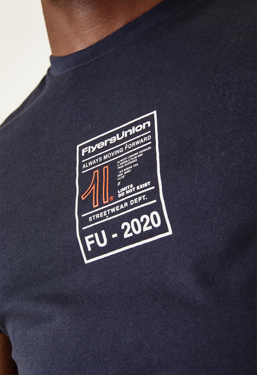 Flyersunion - Regular printed tee - navy