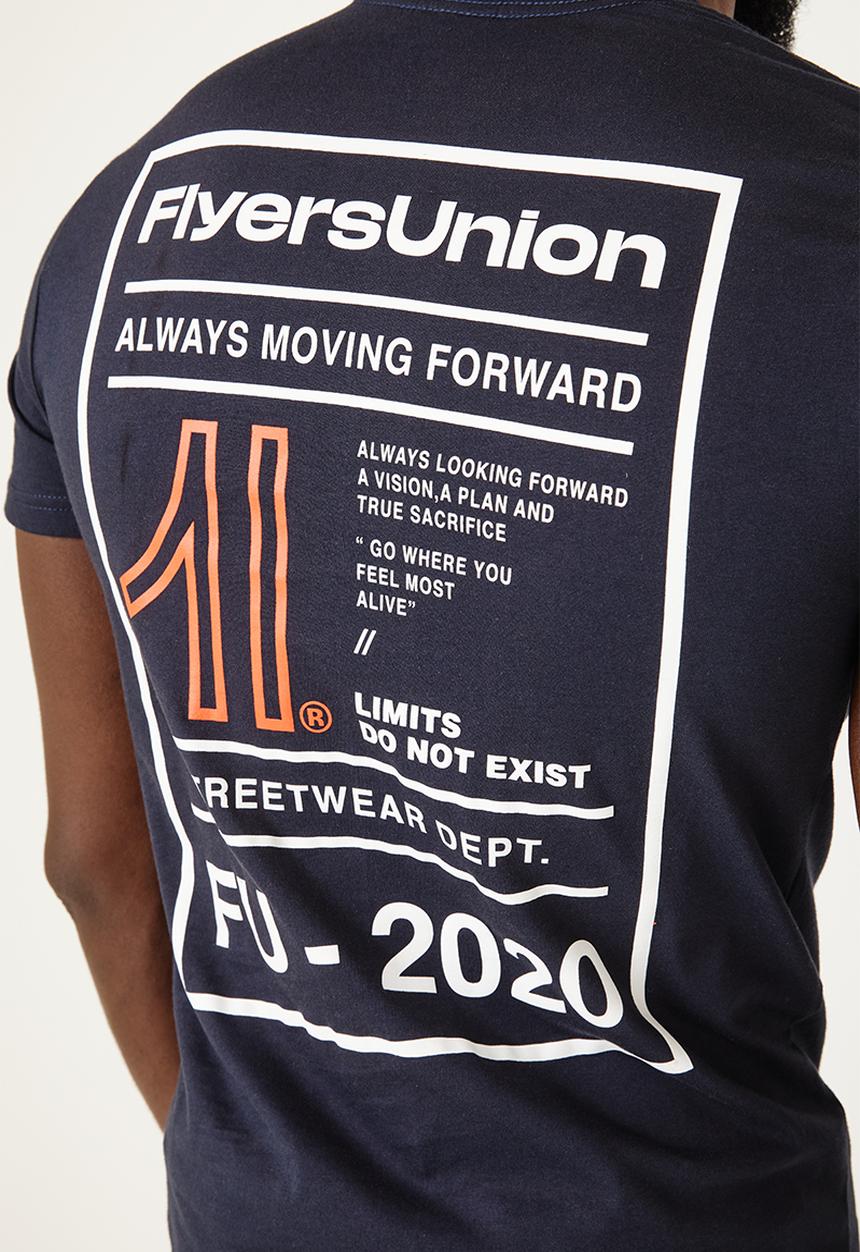 Flyersunion - Regular printed tee - navy