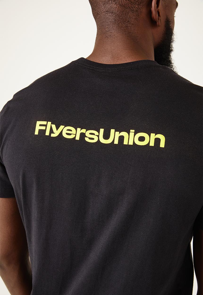Flyersunion - Mens-regular tee with chest panel - black