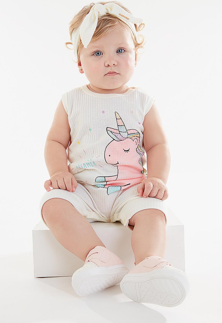 UP Baby - Unicorn romper & headband set - off white