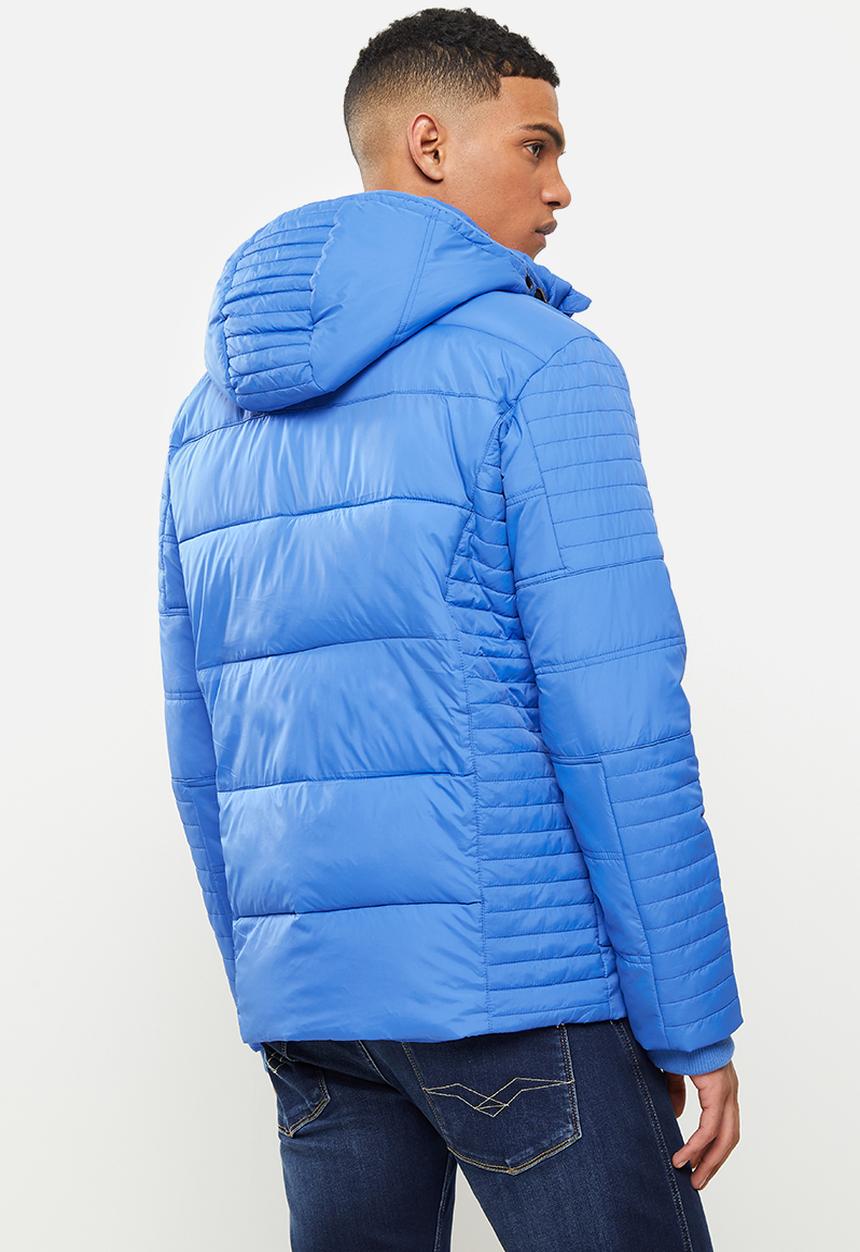 Aca Joe - Aca joe zip thru hooded jacket - blue