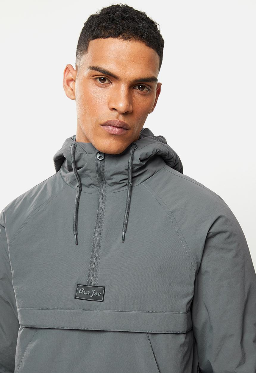 Aca joe zip thru windbreaker - charcoal