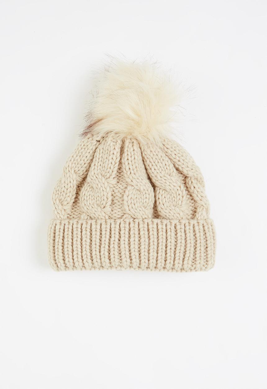 Rebel Republic - Girls pom pom beanie - beige