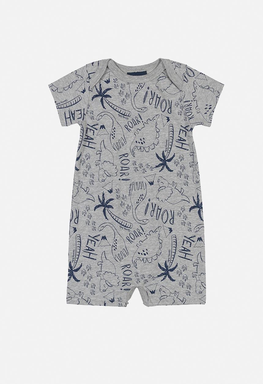 Quimby - Boys tree print babygrow - grey
