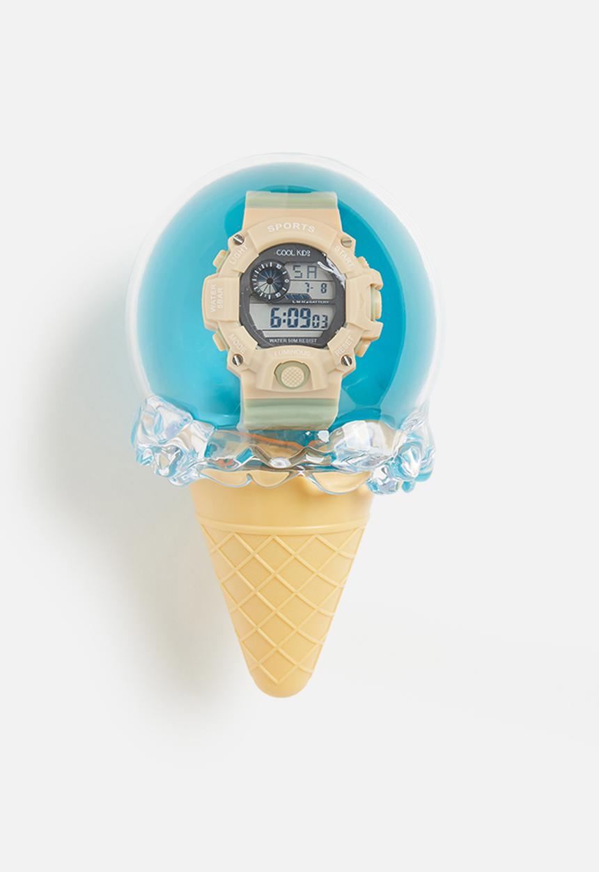 Cool Kids - Urban mid-size digital 50m wr watch - olive & sand