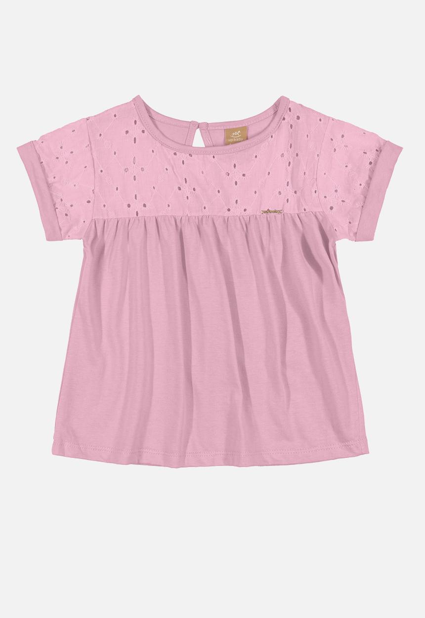 UP Baby - Blouse & denim skirt set - pink & blue