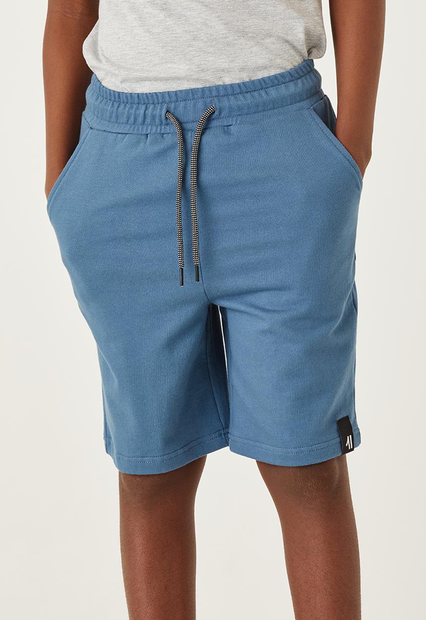 Flyersunion - Fleece knit short - denim blue