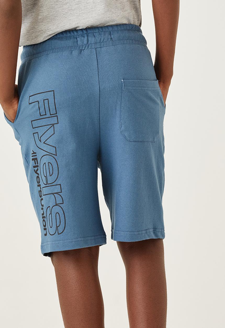 Flyersunion - Fleece knit short - denim blue
