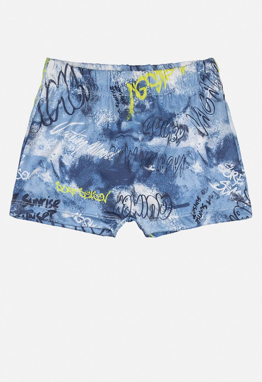 Quimby - Boys printed swimming shorts - blue & yellow