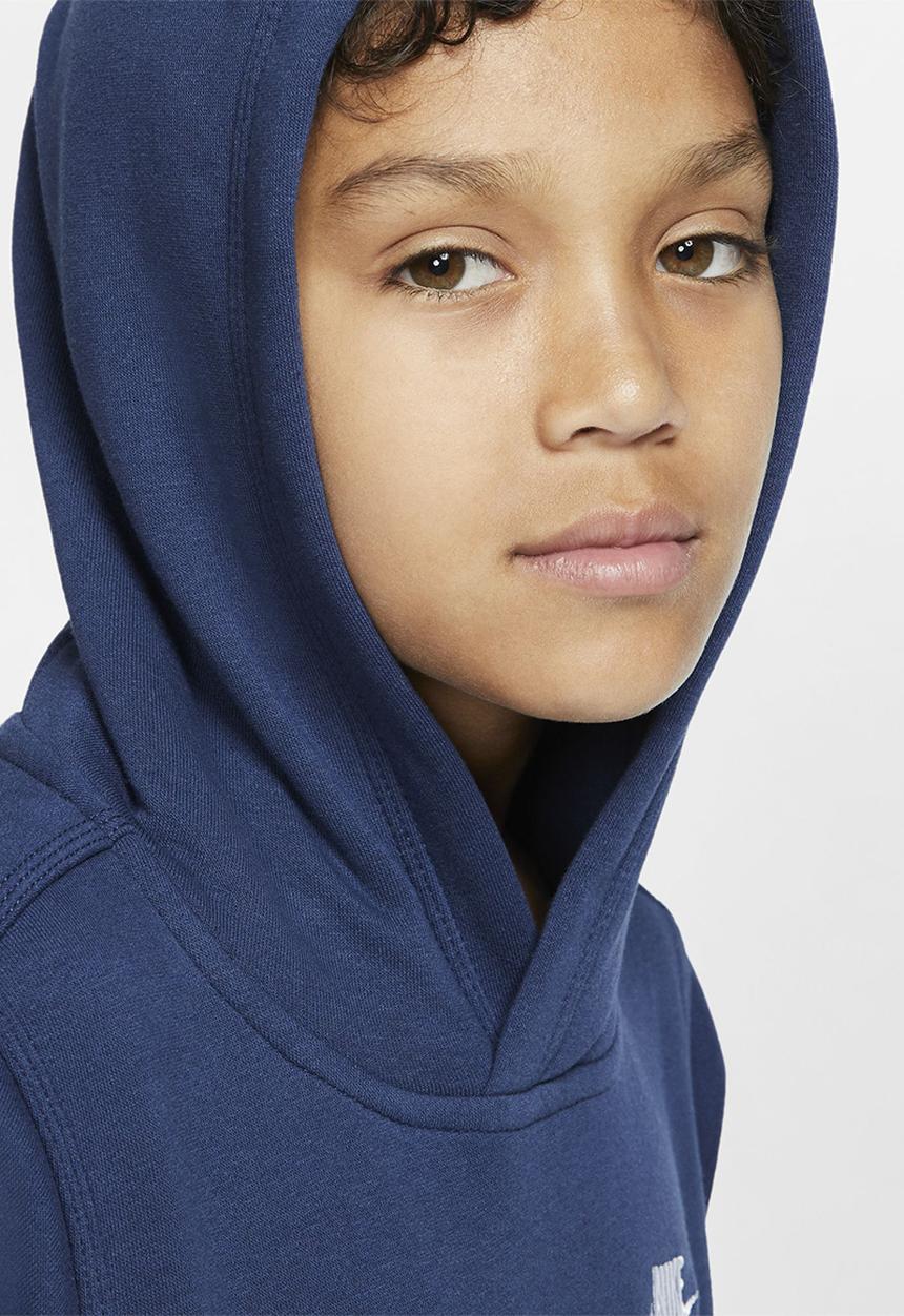 Nike - B nsw hoodie po club - mnnavy/white