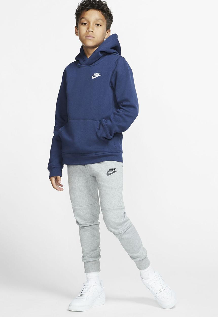 Nike - B nsw hoodie po club - mnnavy/white