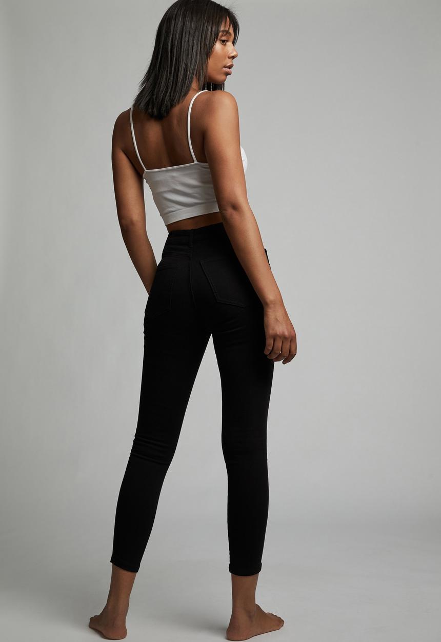 Cotton On - High rise cropped skinny jean - black
