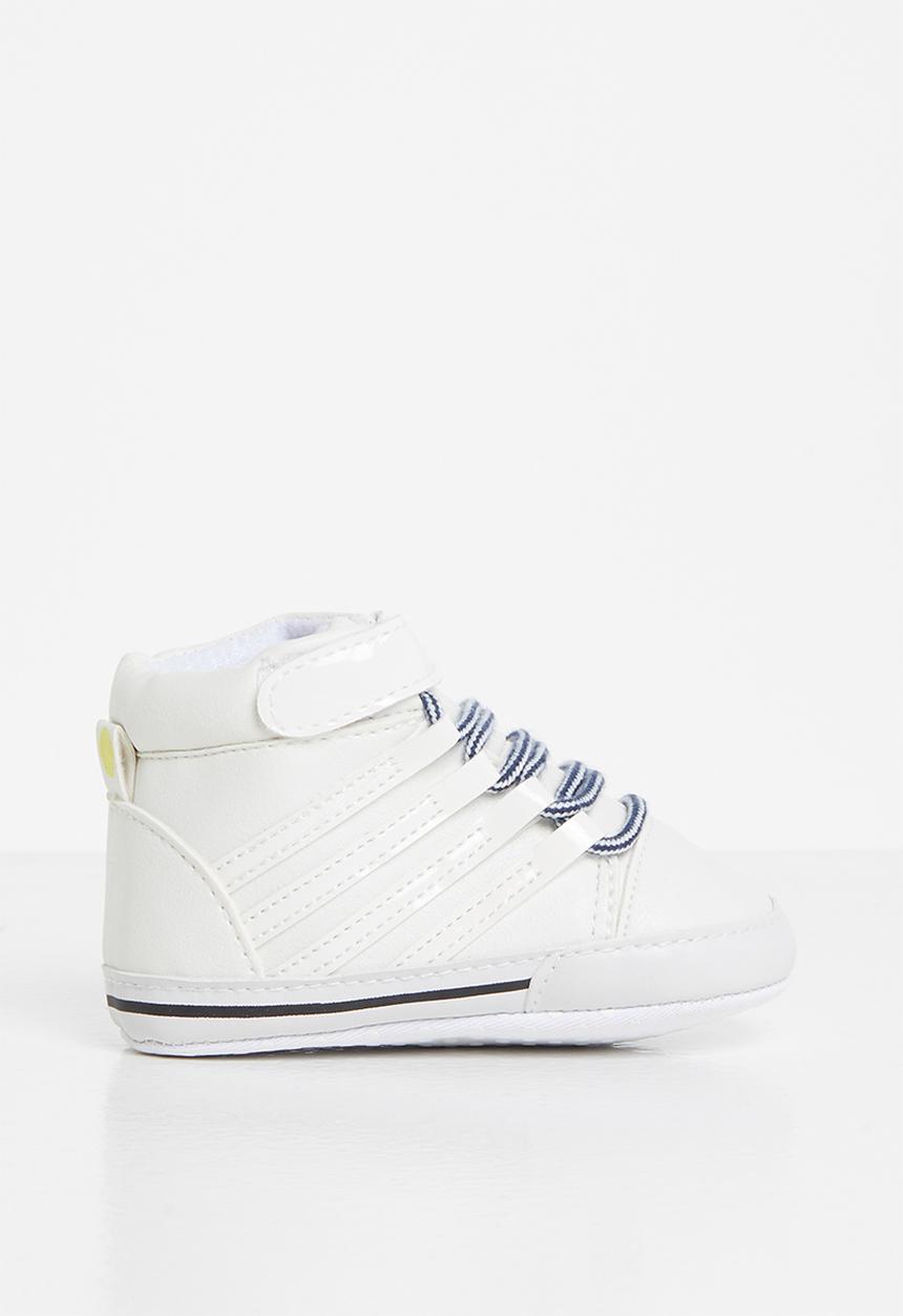 Pop Candy - Boys lace up hi-top sneaker - white