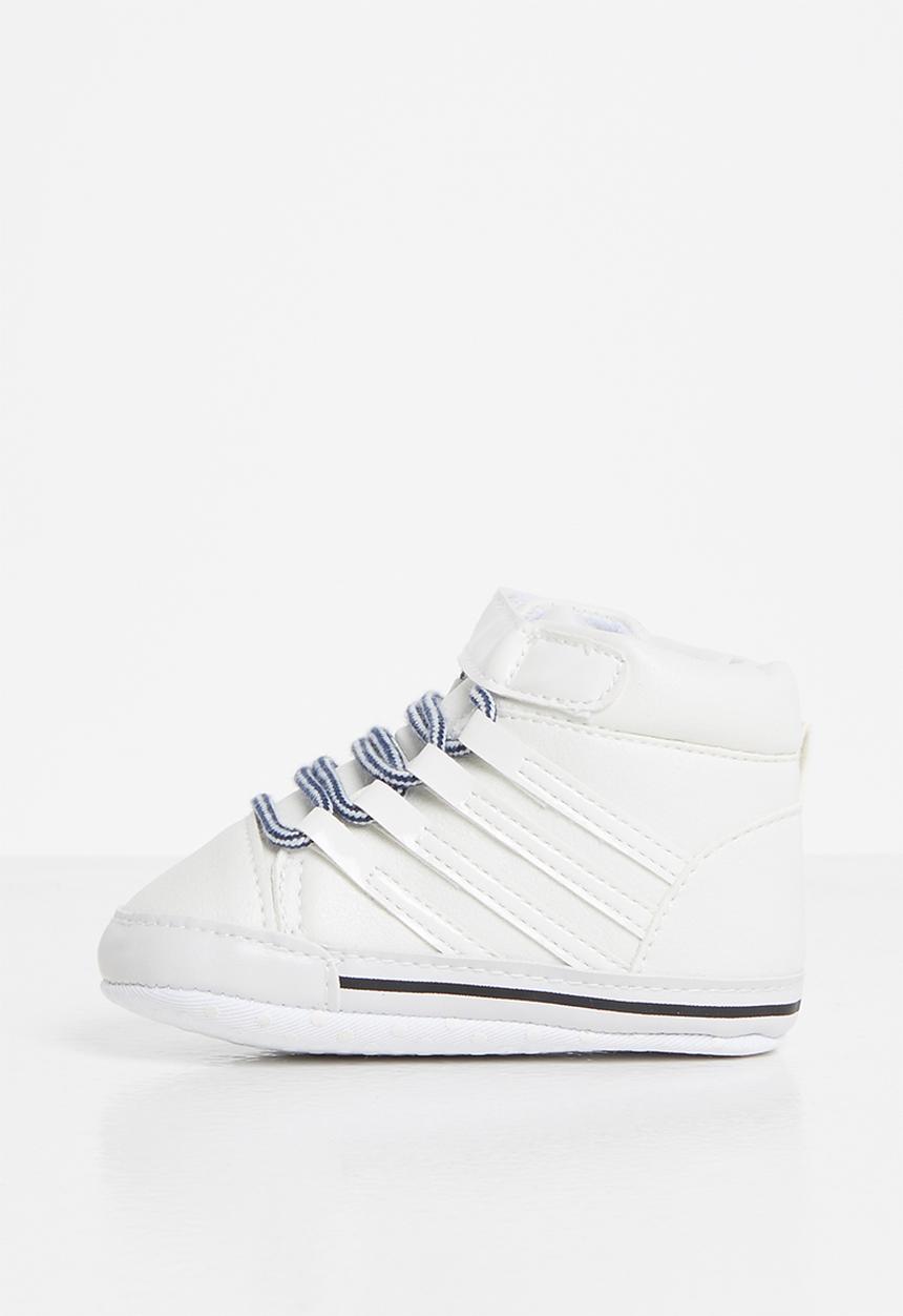 Pop Candy - Boys lace up hi-top sneaker - white