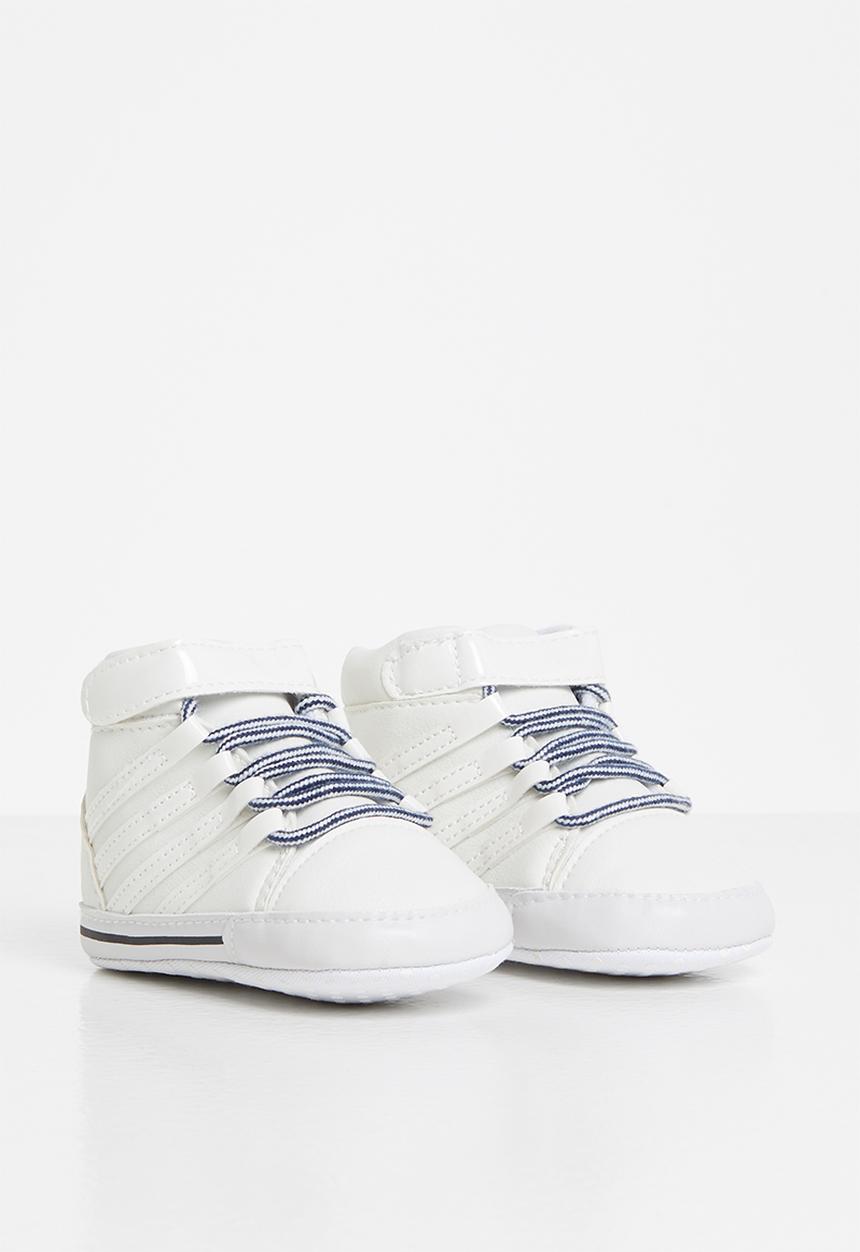 Pop Candy - Boys lace up hi-top sneaker - white