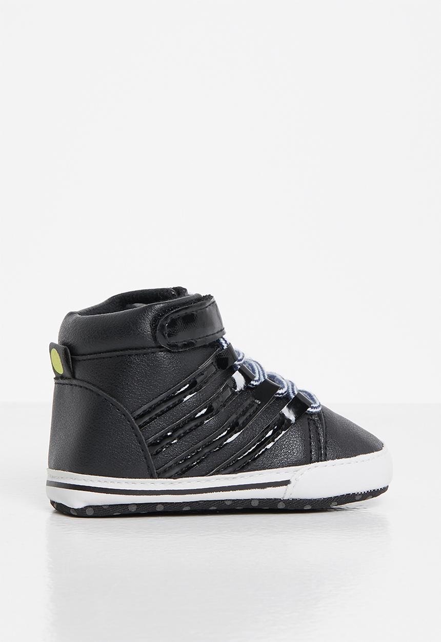 Pop Candy - Boys lace up hi-top sneaker - black