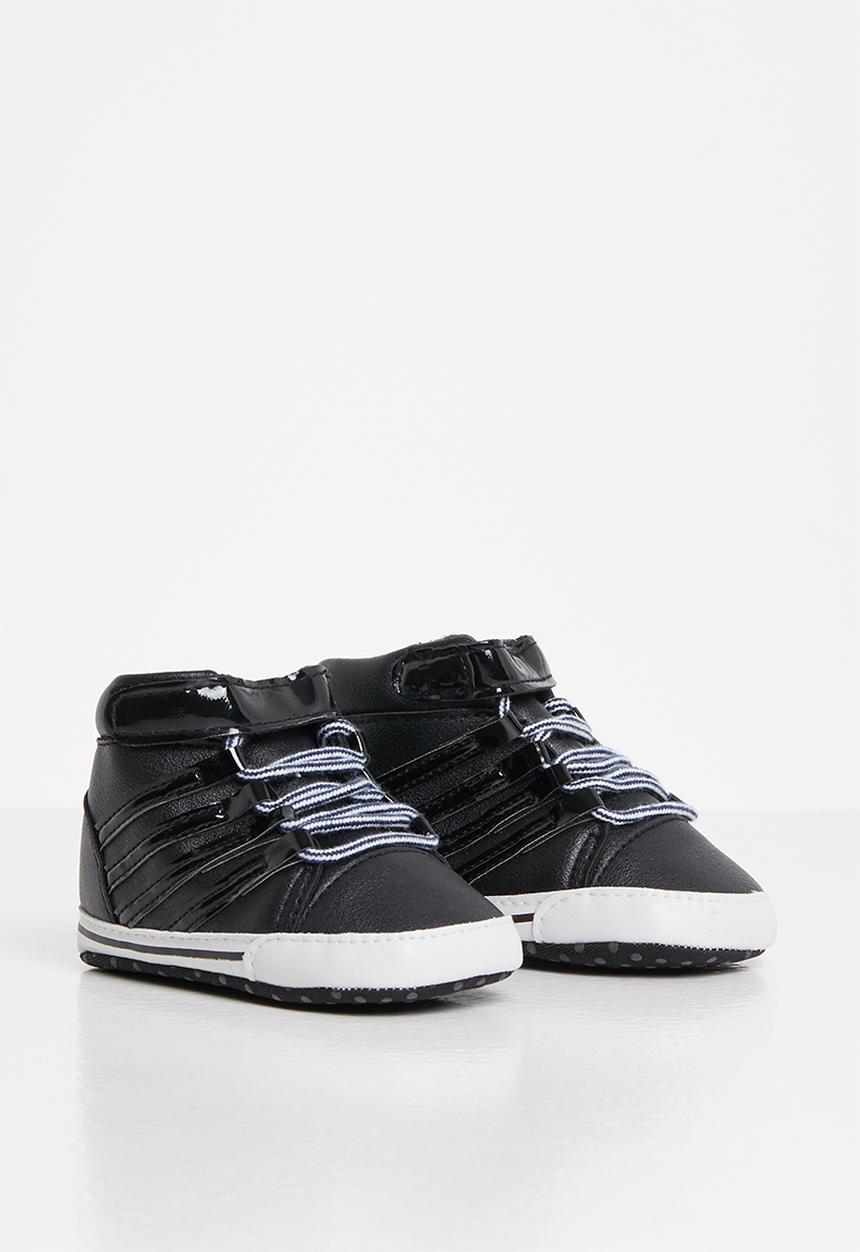 Pop Candy - Boys lace up hi-top sneaker - black