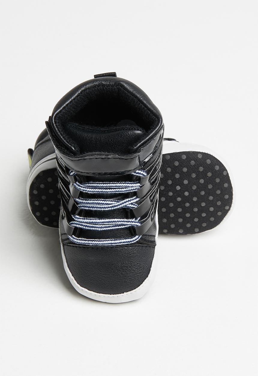 Pop Candy - Boys lace up hi-top sneaker - black