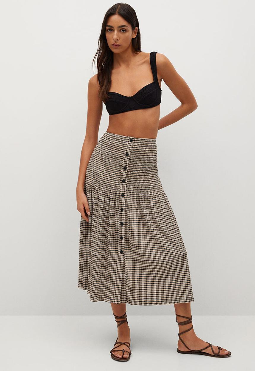 MANGO - Skirt sonia - black & neutral