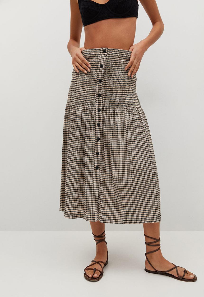 MANGO - Skirt sonia - black & neutral