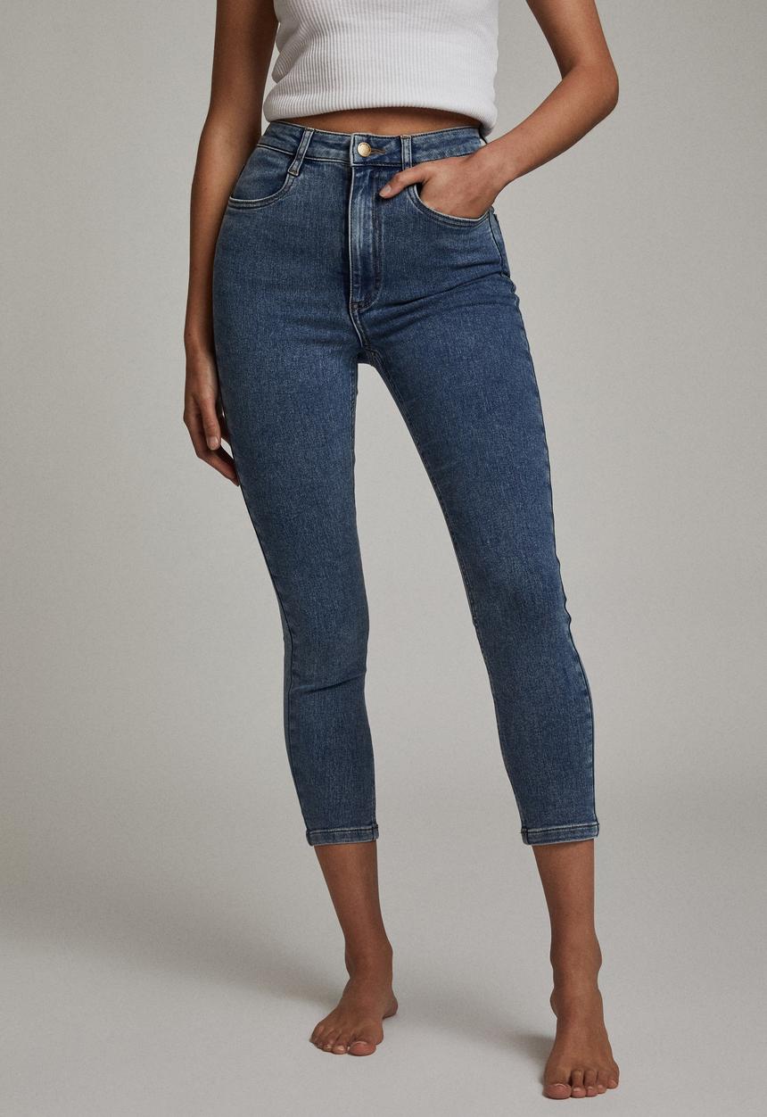 Cotton On - High rise cropped super stretch - lucky blue pockets