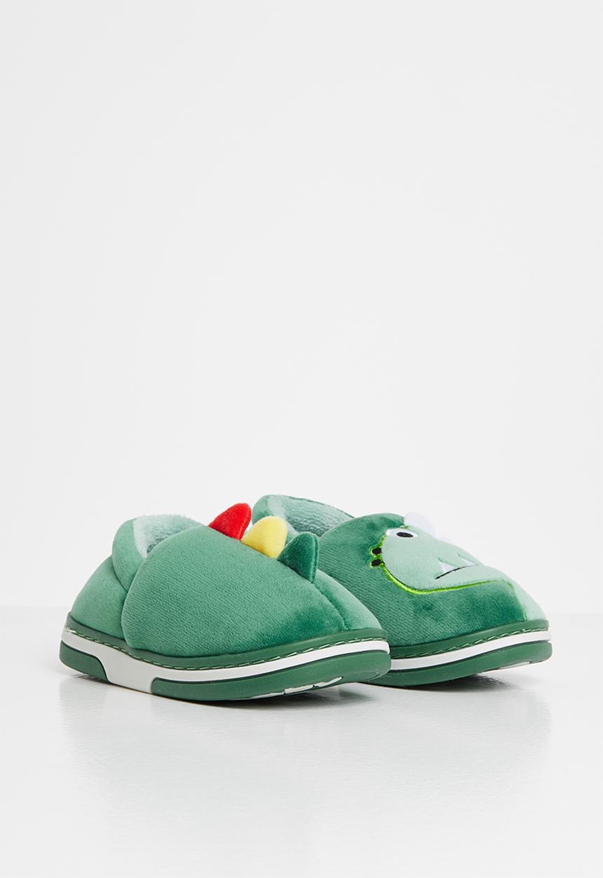 Pop Candy - Boys dino slip on slippers - green