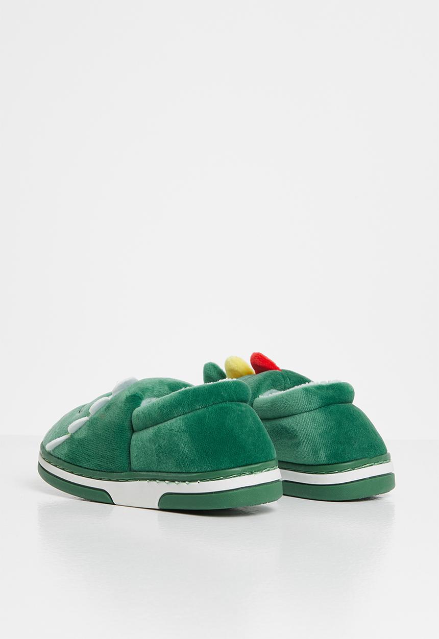 Pop Candy - Boys dino slip on slippers - green