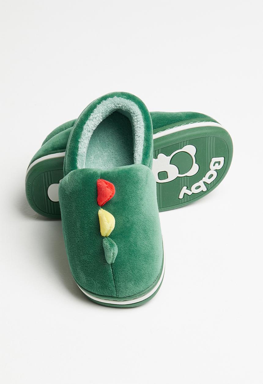 Pop Candy - Boys dino slip on slippers - green