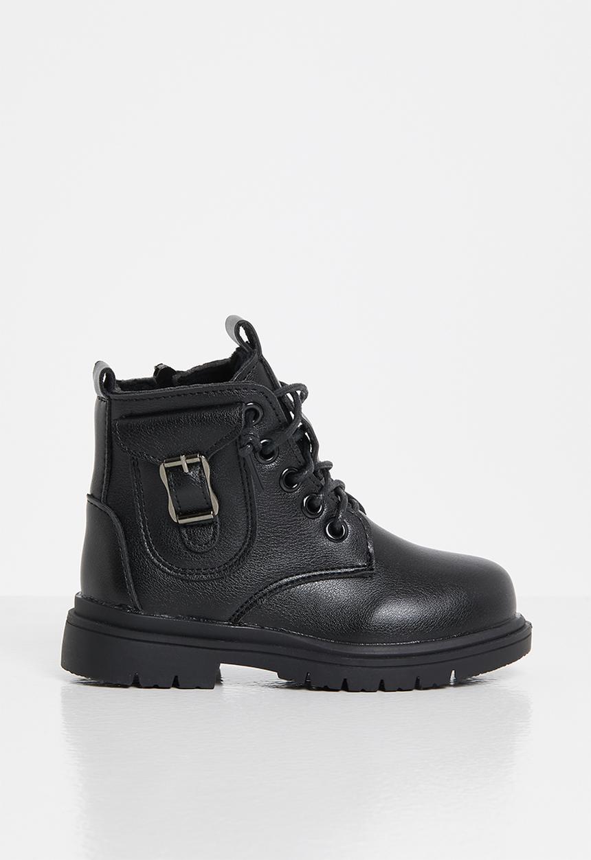 Pop Candy - Girls boots with laces - black