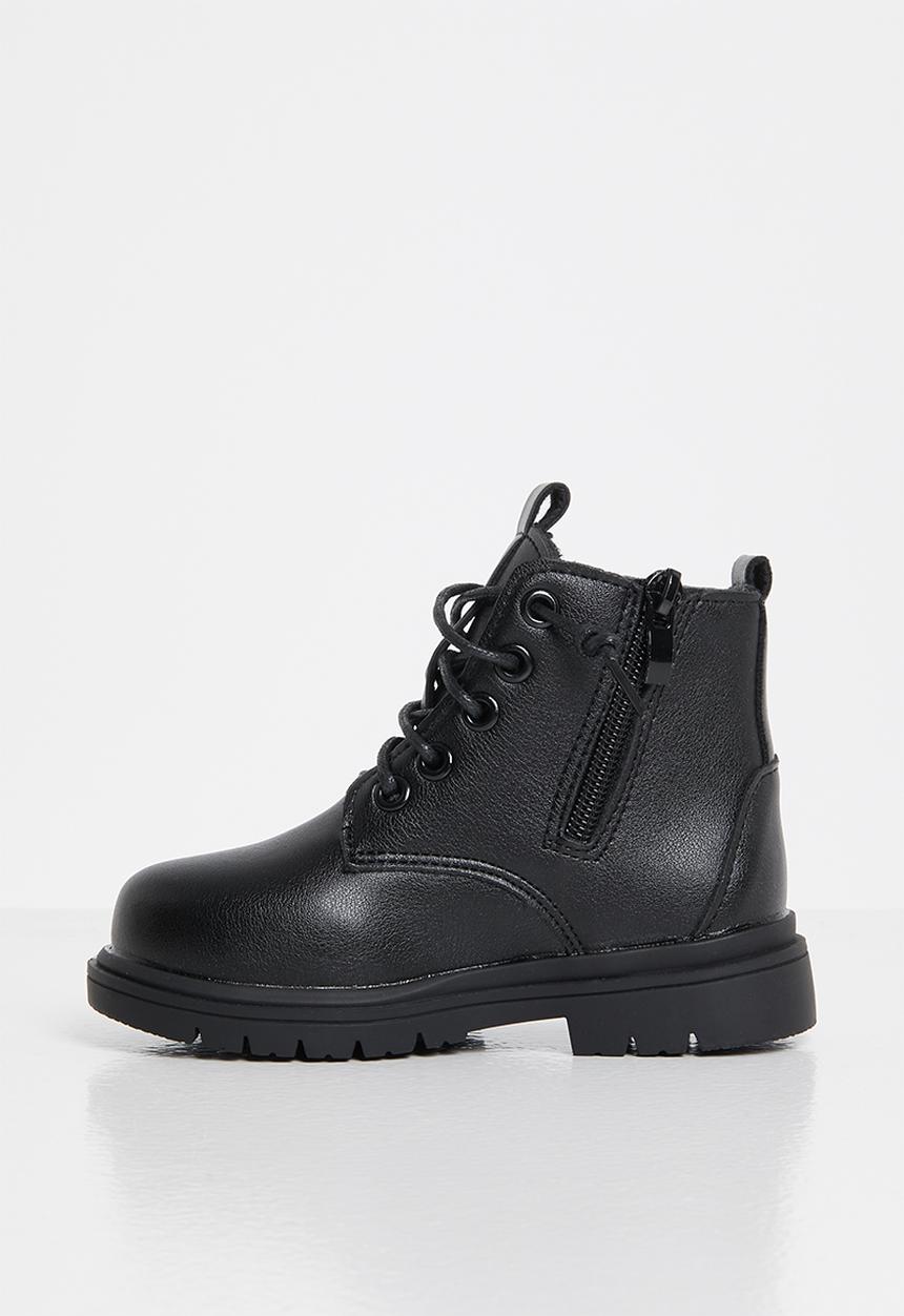 Pop Candy - Girls boots with laces - black