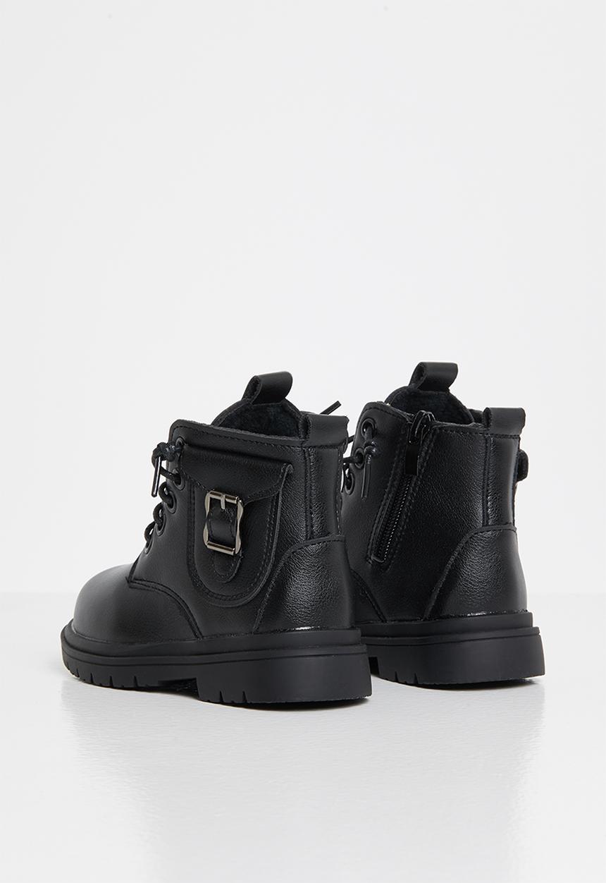 Pop Candy - Girls boots with laces - black