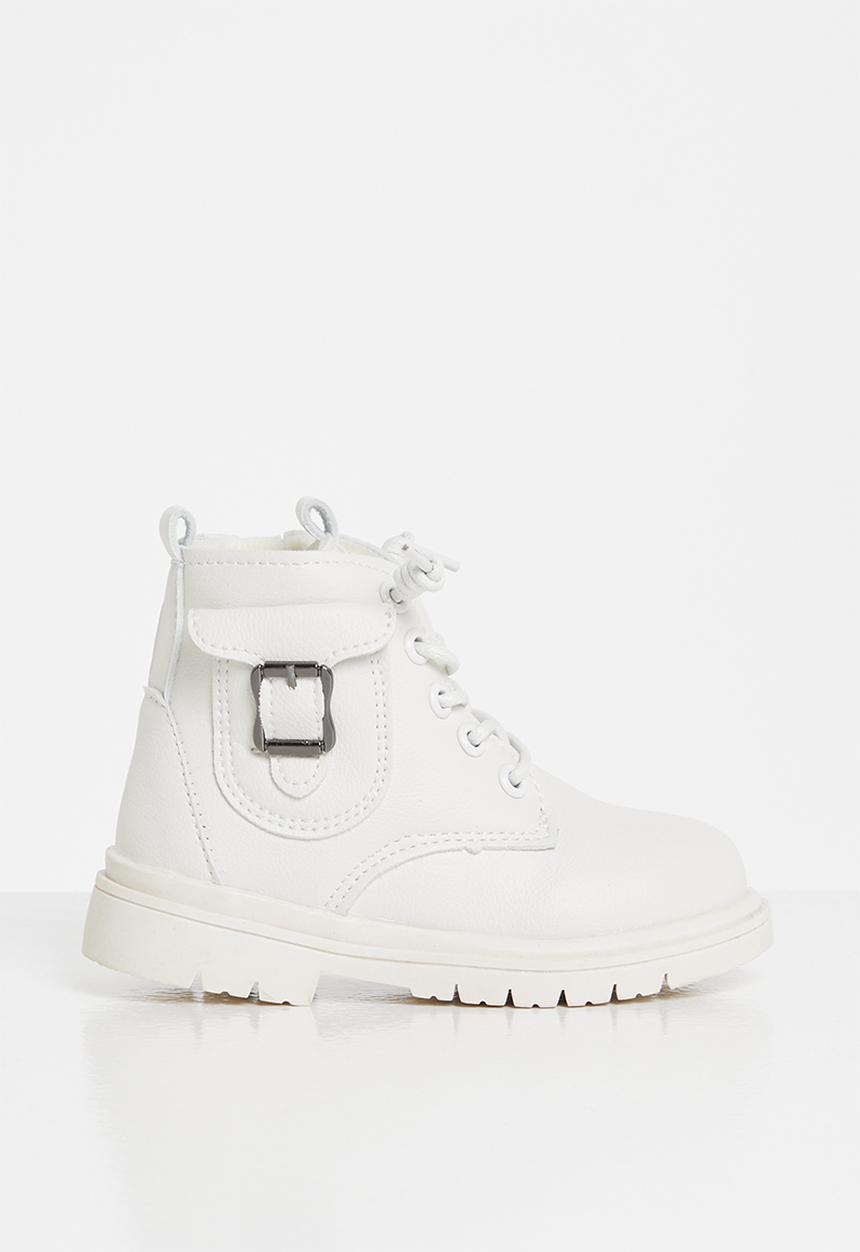 Pop Candy - Girls boots with laces - white