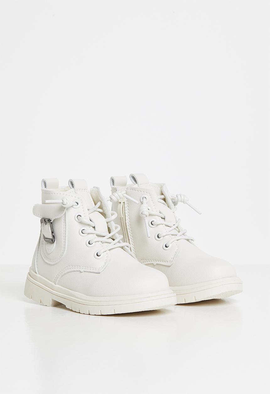 Pop Candy - Girls boots with laces - white