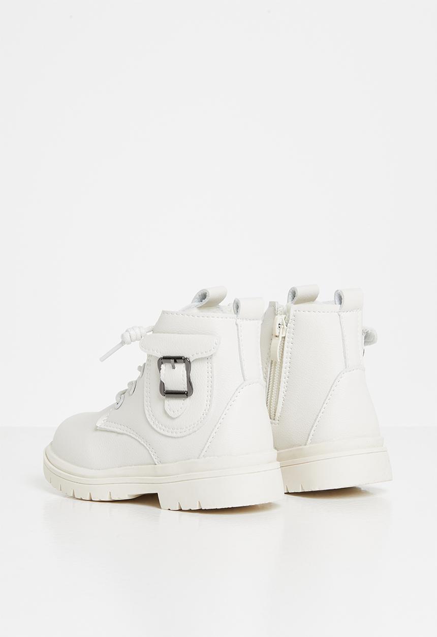 Pop Candy - Girls boots with laces - white